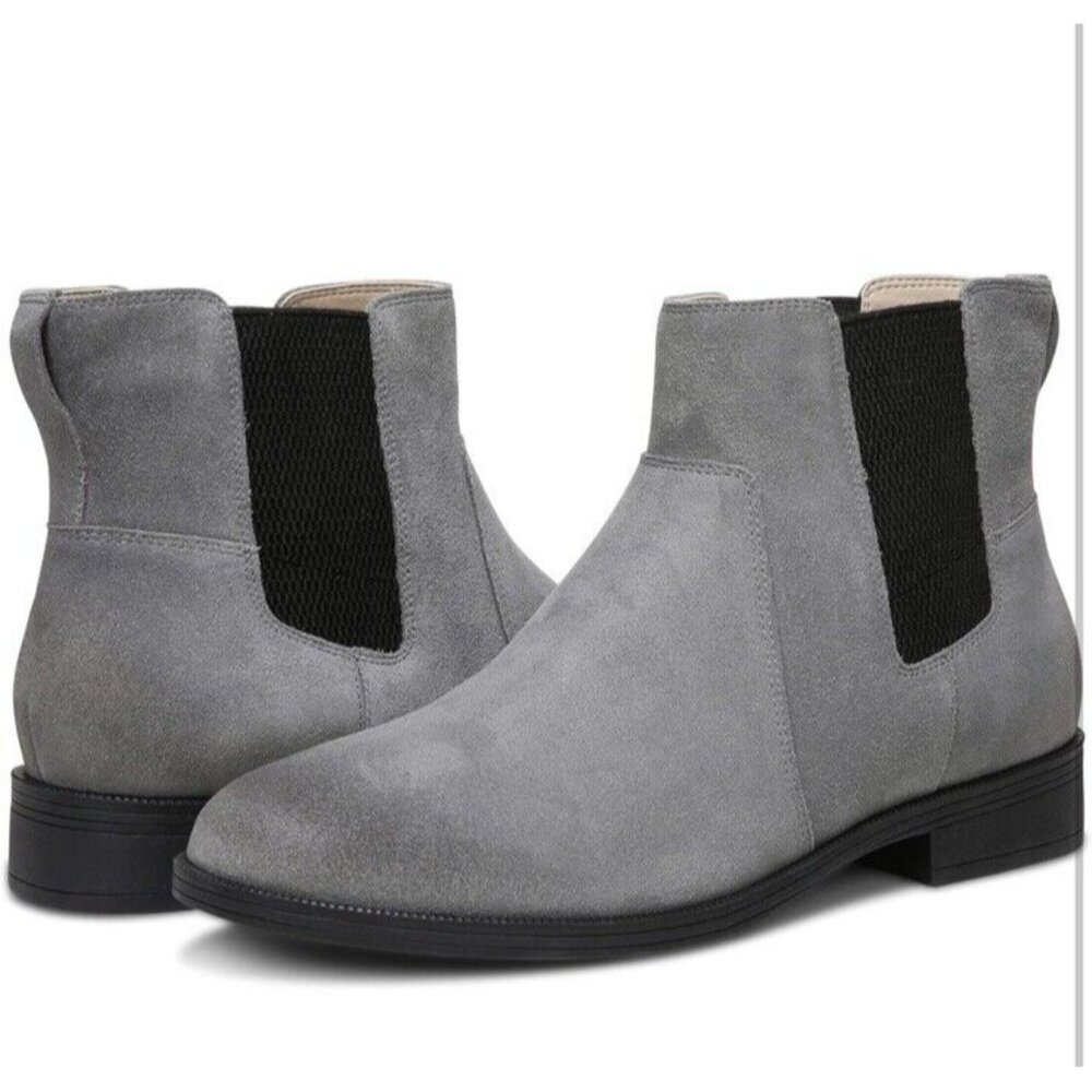 Vionic Alana Womens 6 Charcoal Gray Suede Arch Support Ankle Boots New - Picture 2 of 7